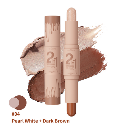 2-In-1 Highlighter Shadow Double Head Bronze Contour Stick