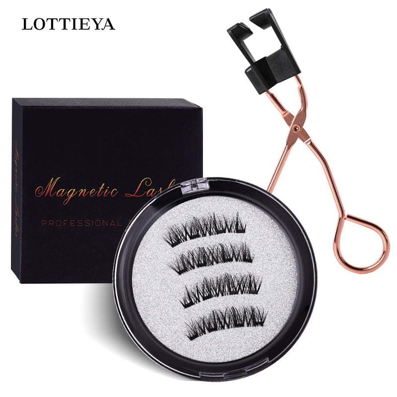 2PCS 3D Natural Nude 4 Magnet False Eyelashes