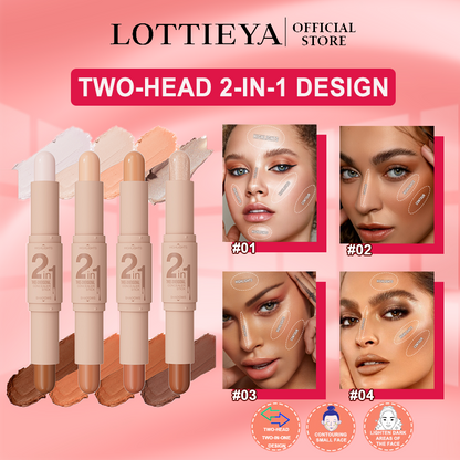 2-In-1 Highlighter Shadow Double Head Bronze Contour Stick