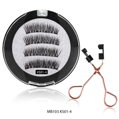 2PCS 3D Natural Nude 4 Magnet False Eyelashes