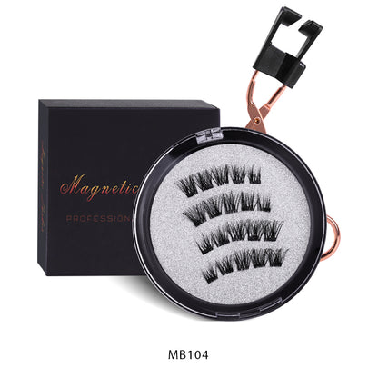 2PCS 3D Natural Nude 4 Magnet False Eyelashes