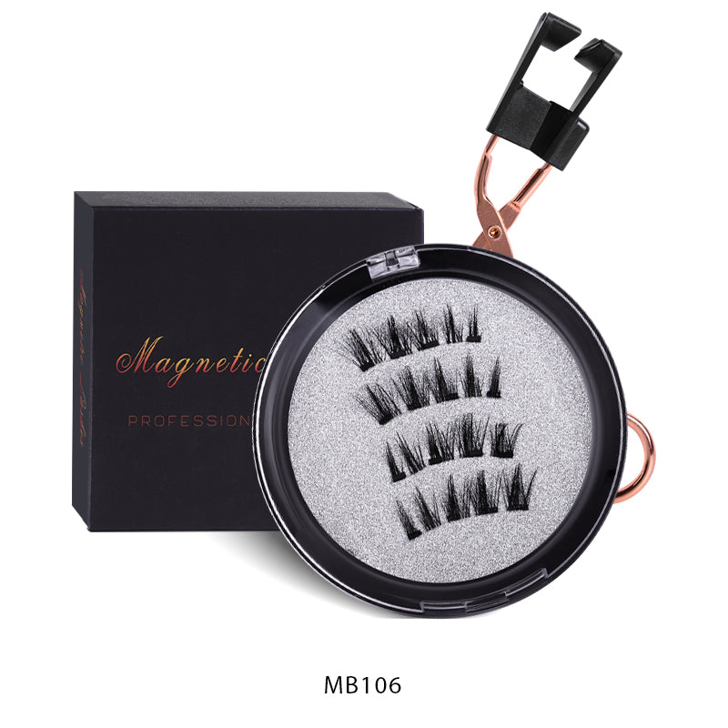 2PCS 3D Natural Nude 4 Magnet False Eyelashes