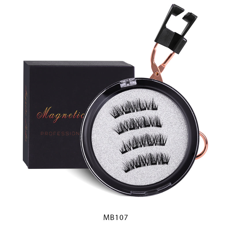 2PCS 3D Natural Nude 4 Magnet False Eyelashes